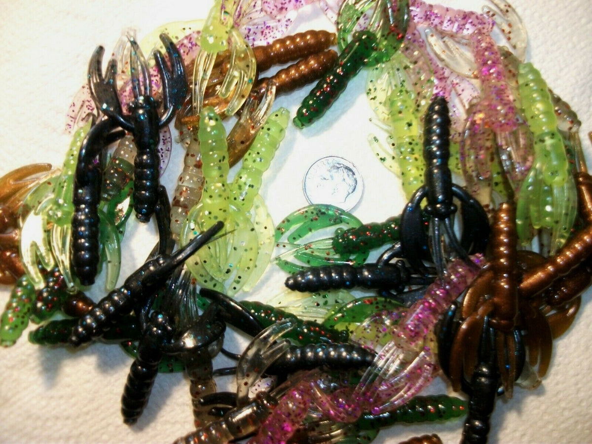 Mixed Soft Plastic Crawfish and Crappie Fishing Lures - 50 Pcs