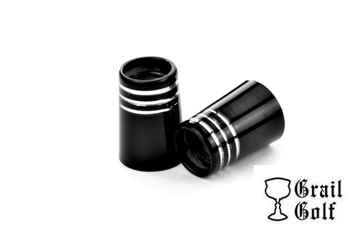 Golf Ferrules Black Taper Tip Iron Ferrules Set - .530 OD, 3 Chrome Rings