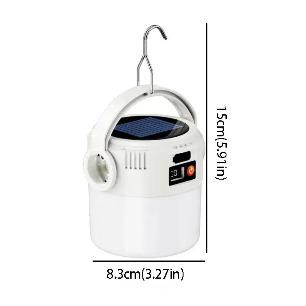 Rechargeable LED Camping Lantern with Solar & USB Power Dual Mode
