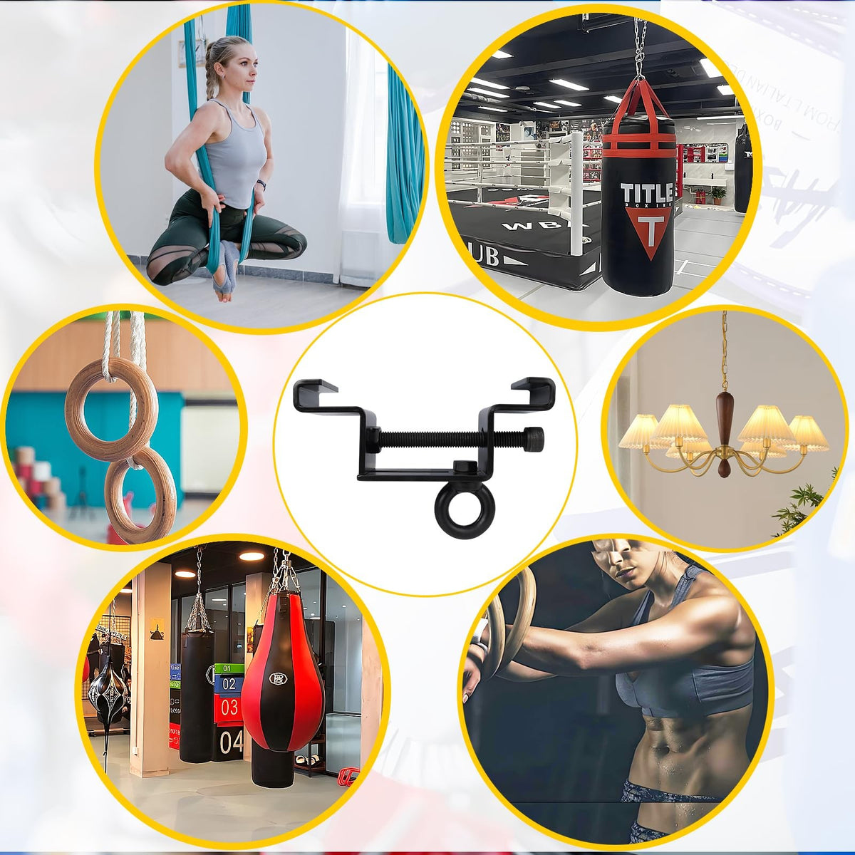 Heavy Duty Steel I-Beam Clamp for Heavy Bag Supports 4-6.5 Inch Range 800 Lb Capacity