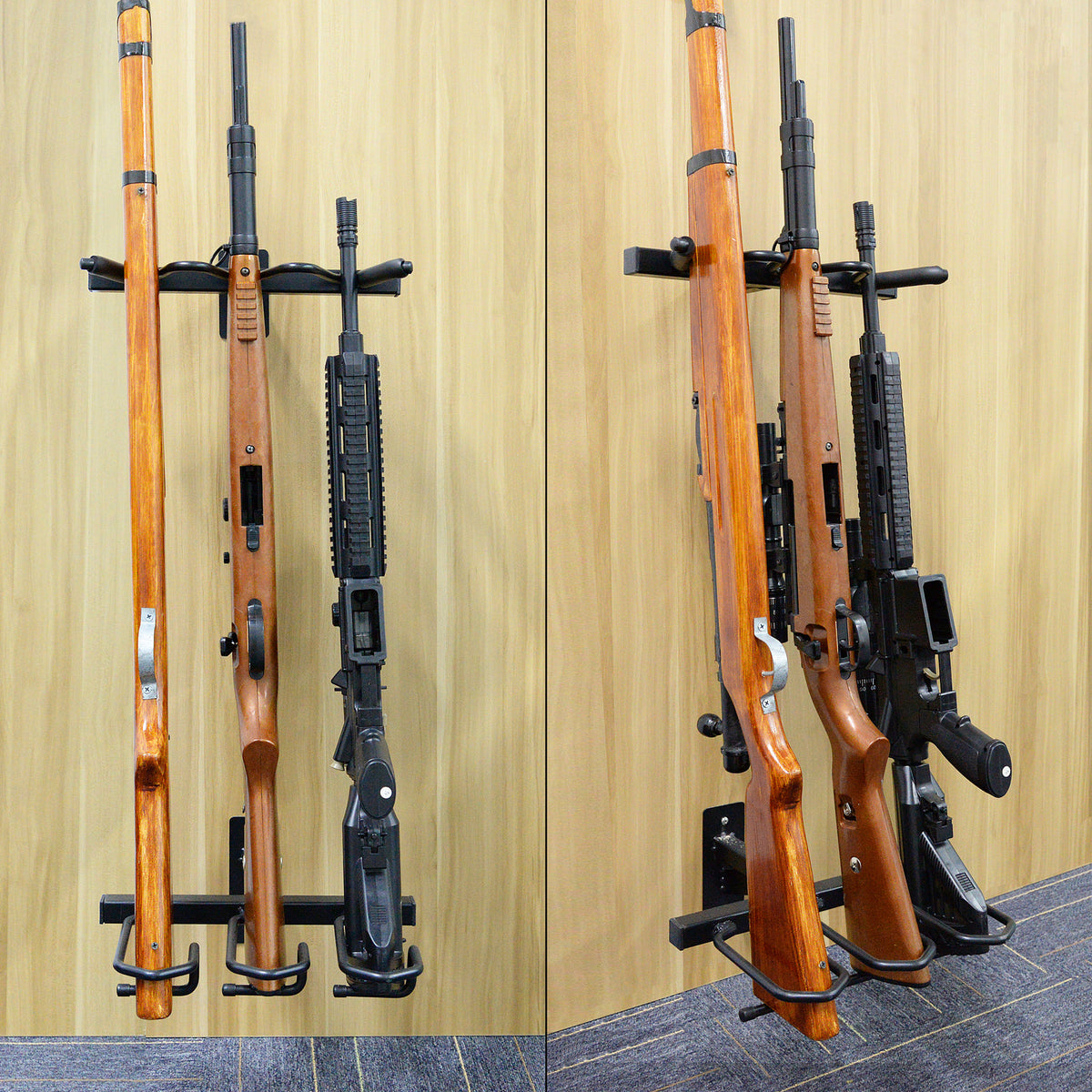 Heavy Duty Wall Mount Gun Rack for Rifles and Shotguns - Steel