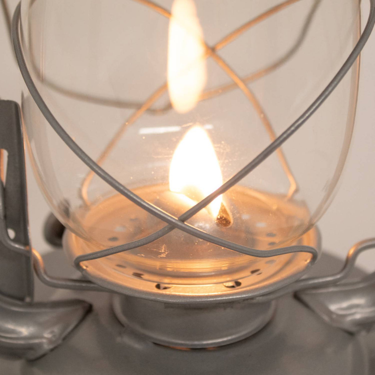 Indoor/Outdoor Kerosene Lantern - 11 Inch Steel Silver Emergency Light