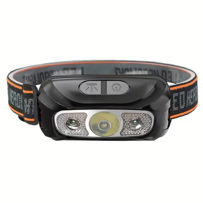 Rechargeable LED Headlamp with Wave Sensor Waterproof Outdoor Head Light