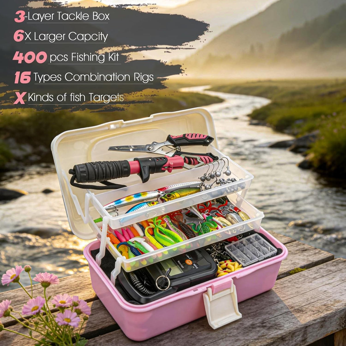 Comprehensive Fishing Tackle Set with 153 Pieces of Lures, Hooks, and Accessories