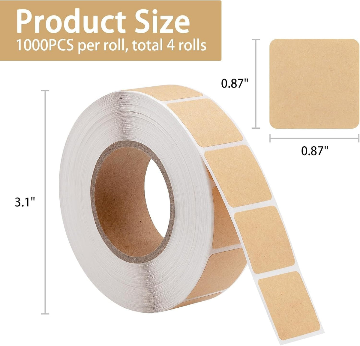 4000 Self-Adhesive Shooting Targets & Repair Stickers - 0.87 Inch Brown Pasters