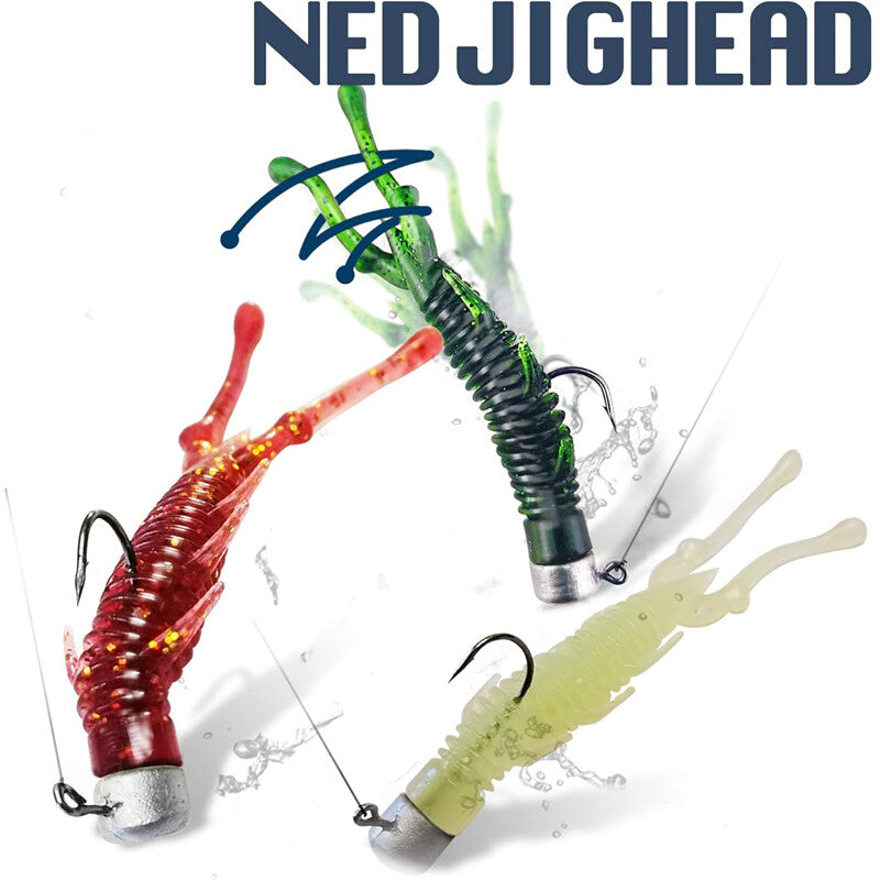 50 Pcs Mushroom Ned Rig Jig Heads for Bass Crappie Fishing - Multiple Sizes