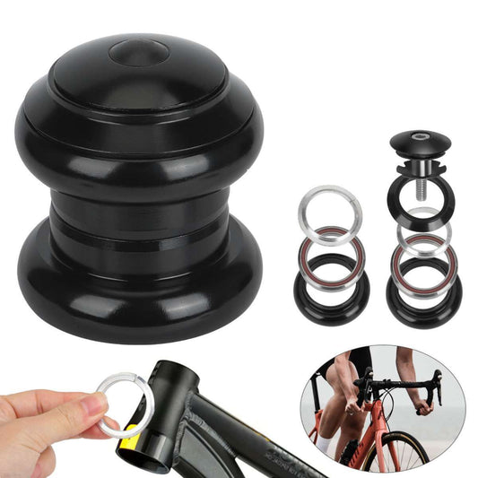 34mm 1-1/8 Inch Threadless Bicycle Headset Kit Aluminum Alloy Black