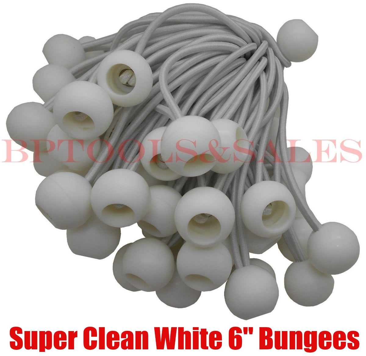 Heavy Duty 100pcs 6-inch White Bungee Cord Tie-Down Straps for Tarp Canopy Camping