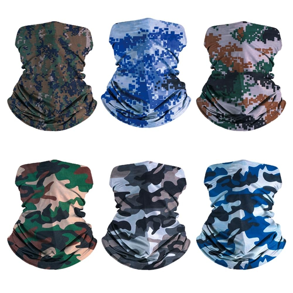 Balaclava Face Mask 6-Pack Breathable Neck Gaiters for Men & Women