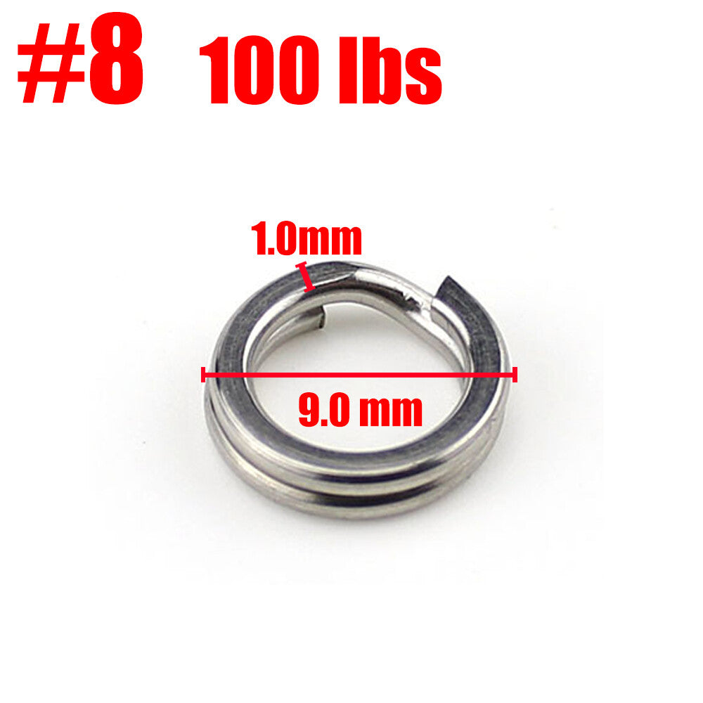 Heavy Duty Stainless Steel Fishing Split Rings for Saltwater Big Game Tackle