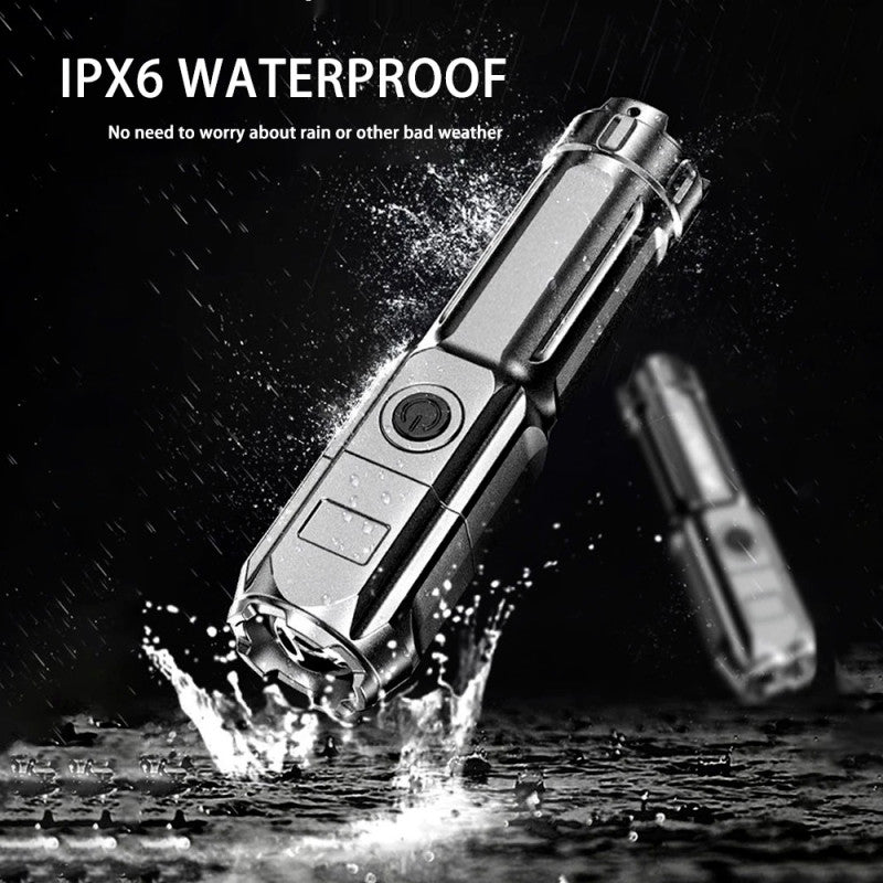 Rechargeable 2000 Lumens LED Tactical Flashlight with Zoom & USB Charging