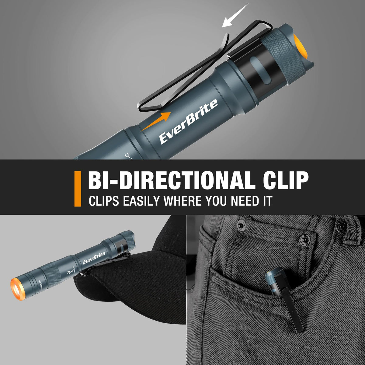 Rechargeable Mini Pen Light Flashlight with 4 Modes, Compact Portable LED Torch