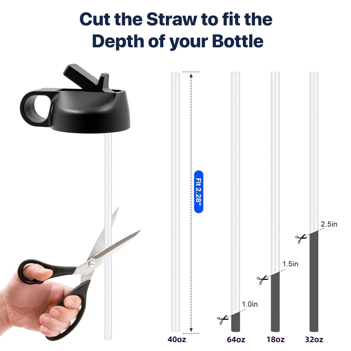 Straw & Spout Lid for Hydro Flask Wide Mouth Water Bottles - 3 Pack
