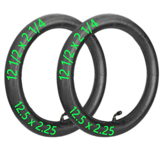 12.5x2.25 Bike Inner Tube Set - Thick Rubber, Bent Valve Stem, for 12.5 Inch Tires