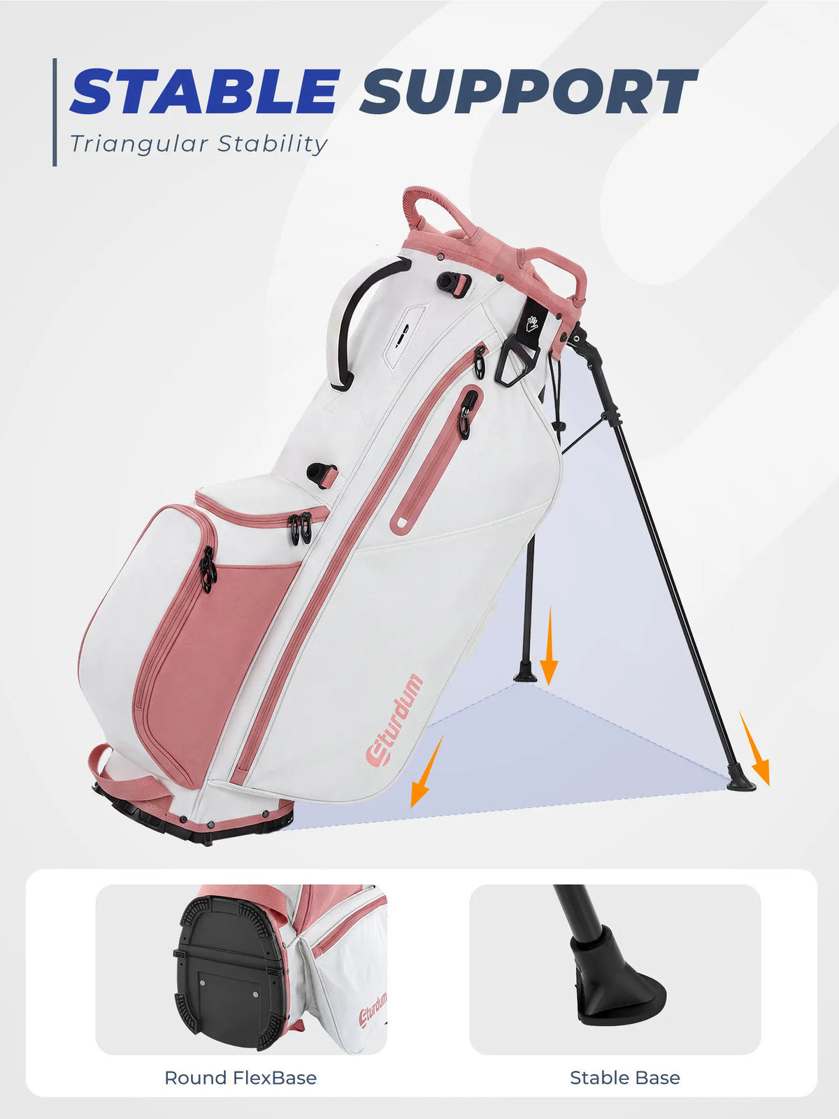 Golf Stand Bag with 7-Way Dividers, Cooler Pocket & Dual Strap - Lightweight 5.5lb