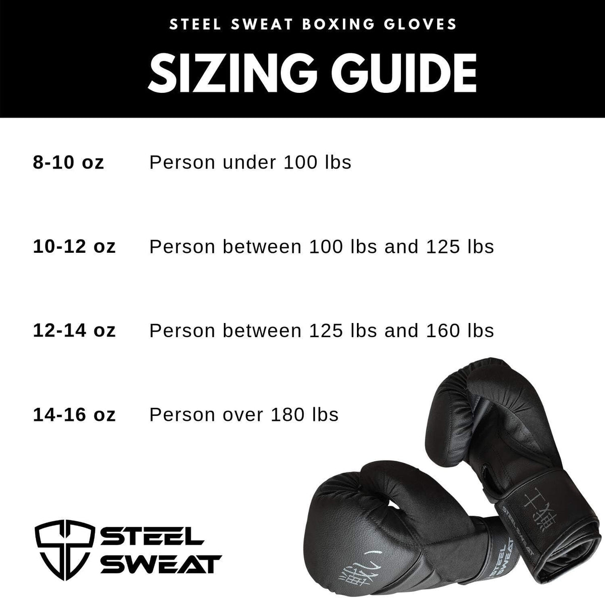 Steel Sweat Boxing Gloves 14 OZ Training Gloves for Punching Sparring Kickboxing
