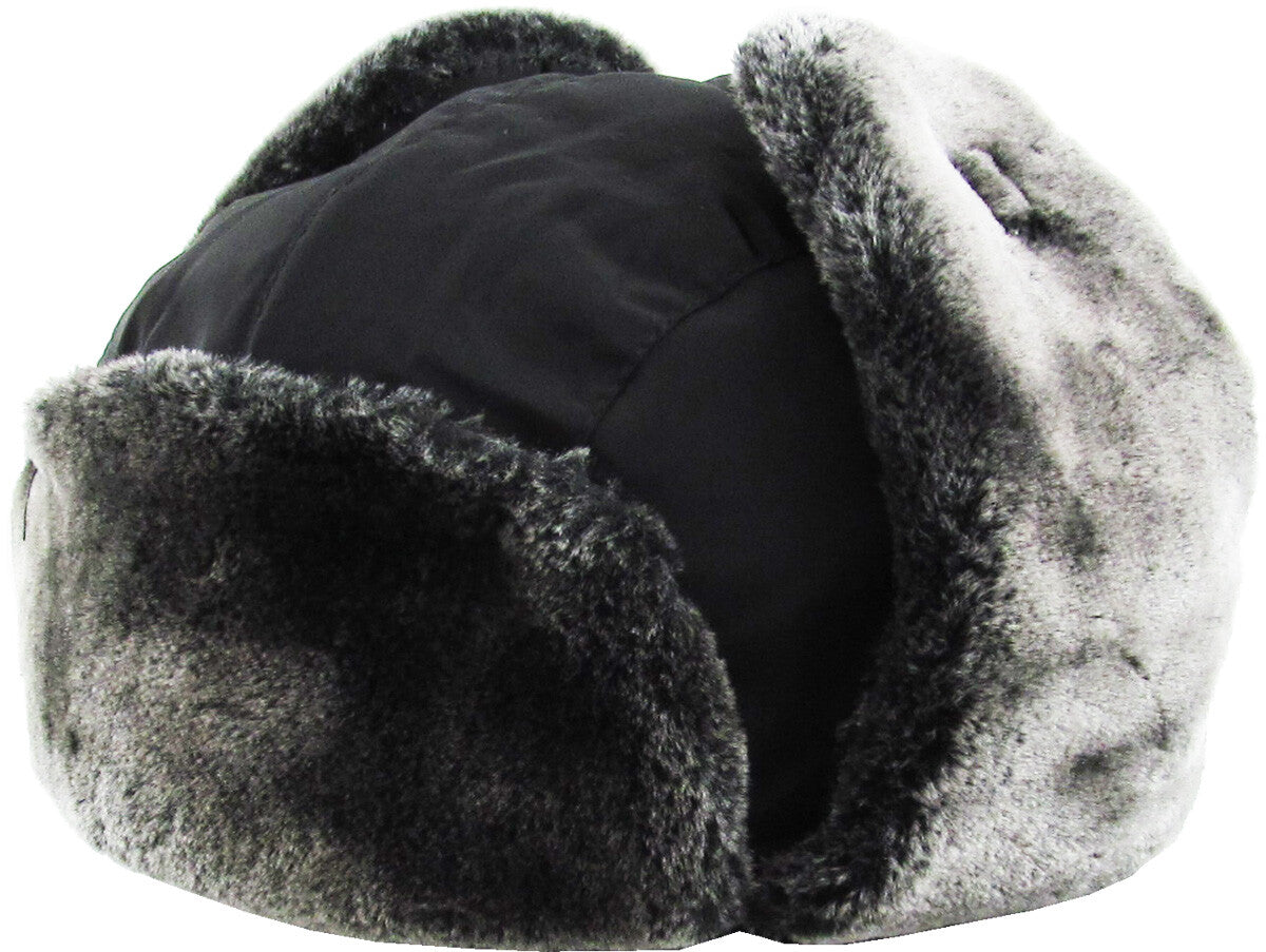 Solid Camo Soft Fur Aviator Trapper Winter Hat Ski Warm Cap