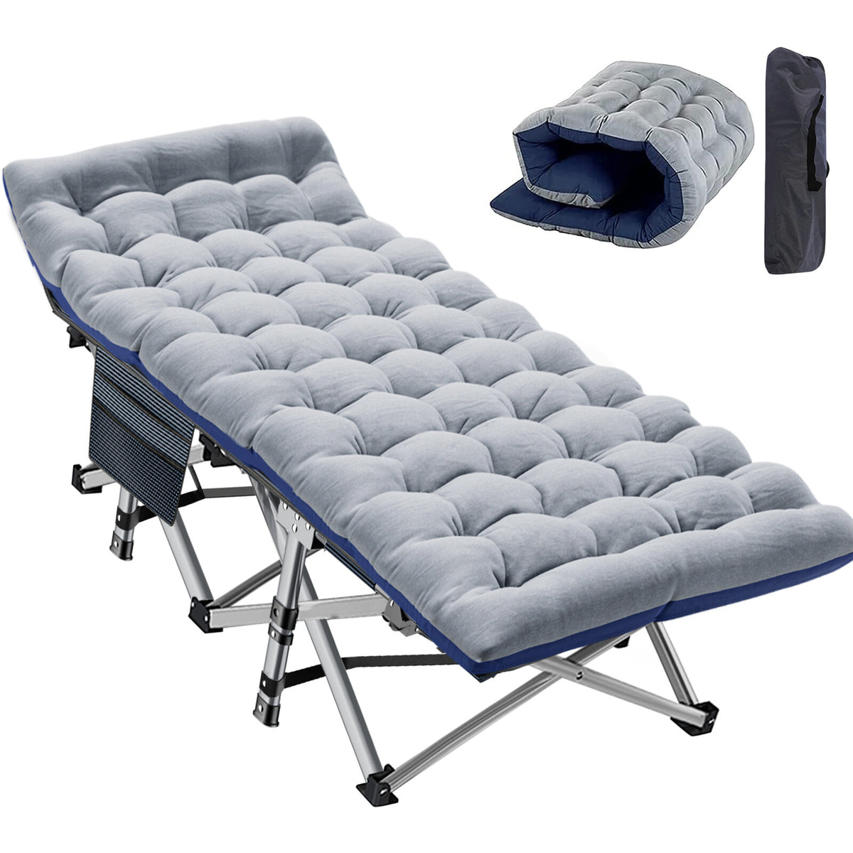 Heavy Duty Folding Camping Cot with Double Layer Oxford Support Up to 900 lbs