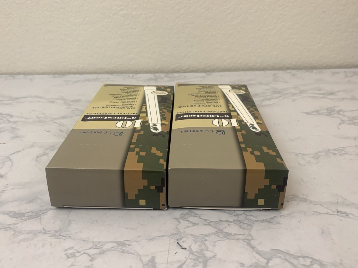 6-Inch Military Glow Sticks Green Pack of 2 Boxes - ChemLight