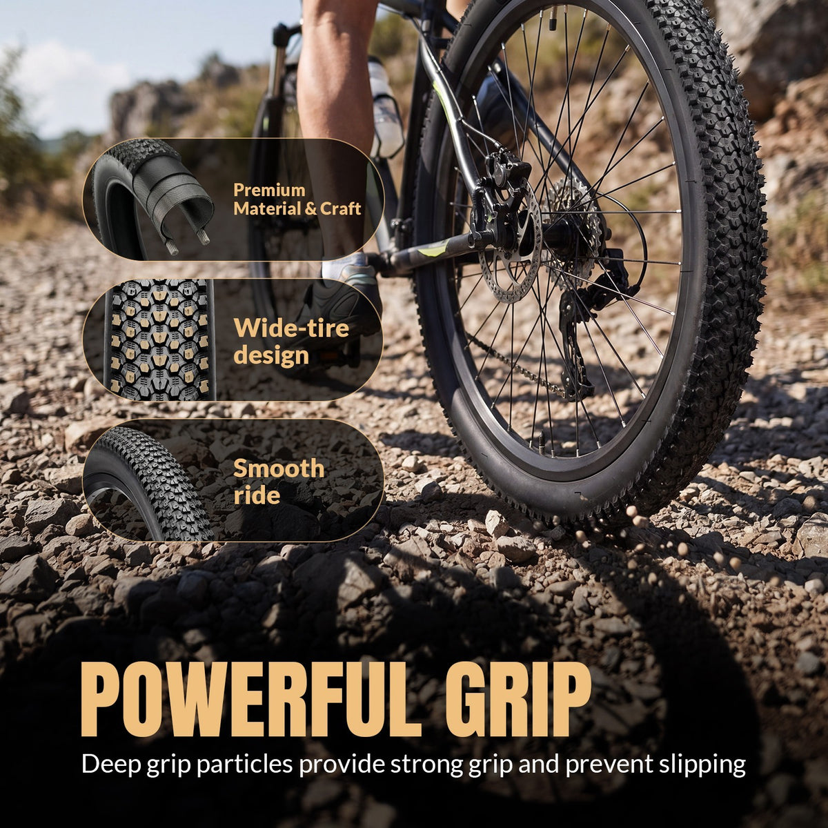 2PCS Folding Bike Tires & Inner Tubes with Tire Levers - Off-Road Bicycle Accessories