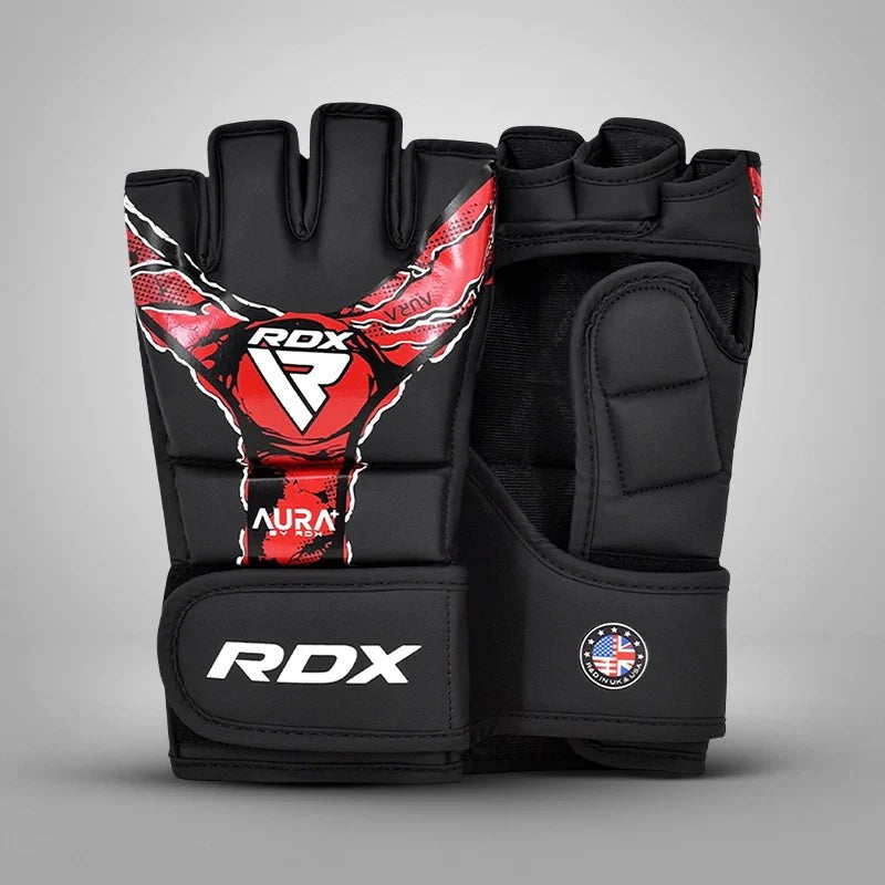 RDX MMA Grappling Gloves Maya Hide Leather Sparring Training Gloves