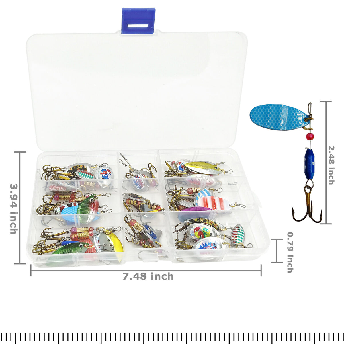 30PCS Metal Spinner Baits Fishing Lures Set for Bass Trout & Saltwater