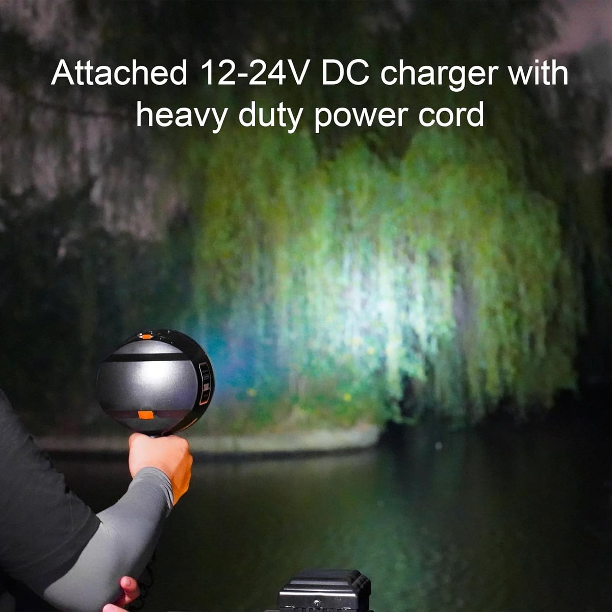 12V LED Handheld Spotlight with 2000 Lumens for Boat Camping Hunting