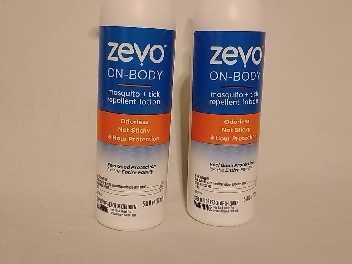 Mosquito and Tick Repellent Lotion - Non Sticky, Odorless, 8-Hour Protection - 2 Pack