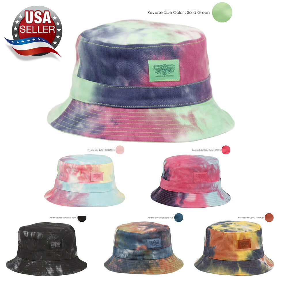 Reversible Cotton Bucket Hat for Outdoor Activities - Tie Dye Boonie Cap