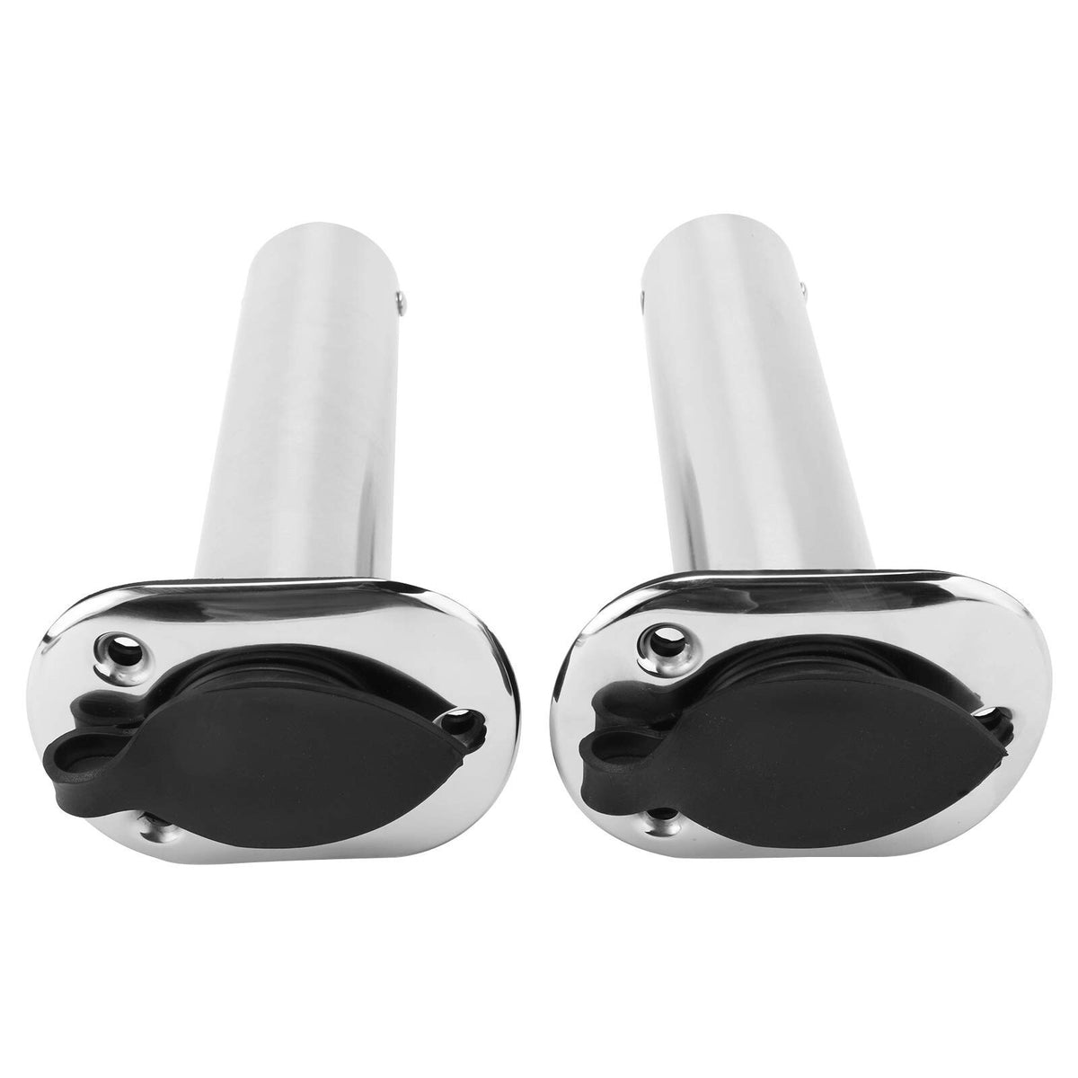 4Pcs Stainless Steel Fishing Rod Holders 90 Degree Flush Mount with Rubber Caps