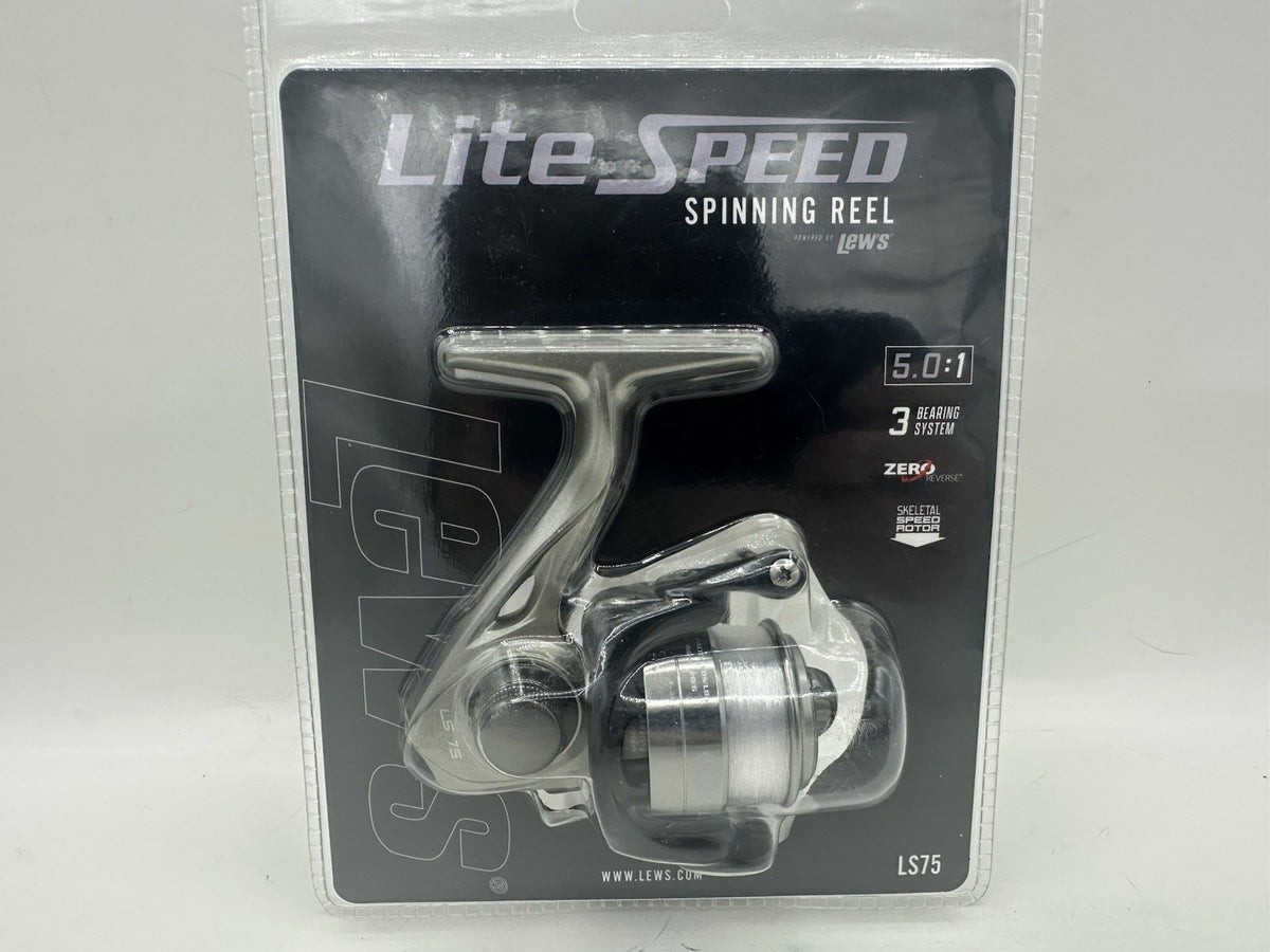 Lightweight Spinning Fishing Reel - Lew’s Lite Speed L575C LS75 Aluminum Graphite