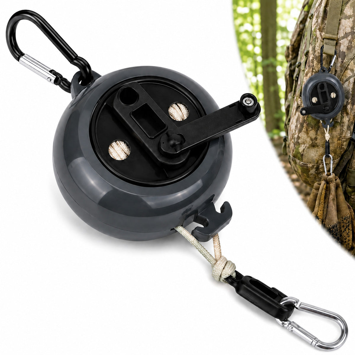 Heavy Duty Retractable Bow Rope Tree Stand Accessory 33ft for Hunting