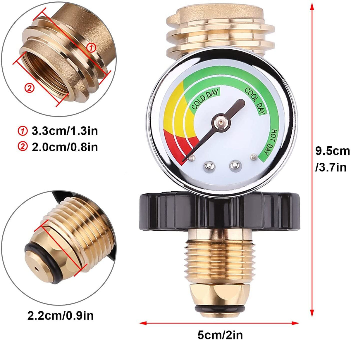 2 Pack Propane Tank Gauge Level Indicator for 5-100lb QCC1 Connect BBQ