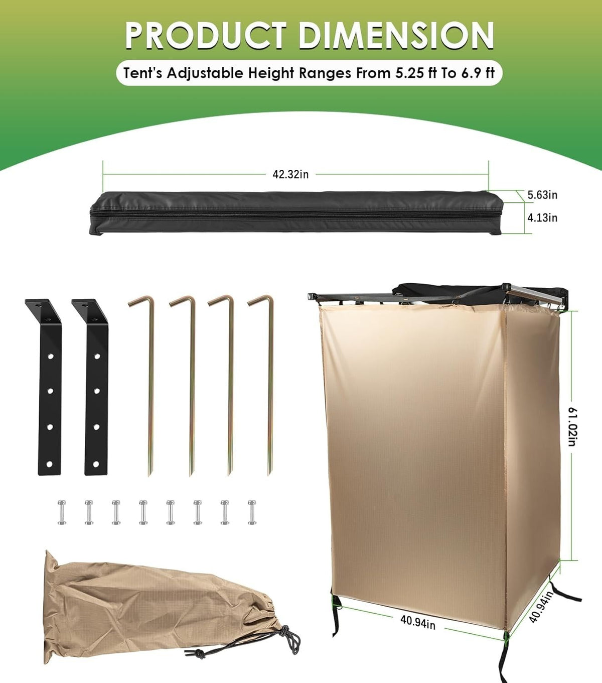 Portable Car Shower Tent Privacy Shelter for Camping & Overland Vehicles