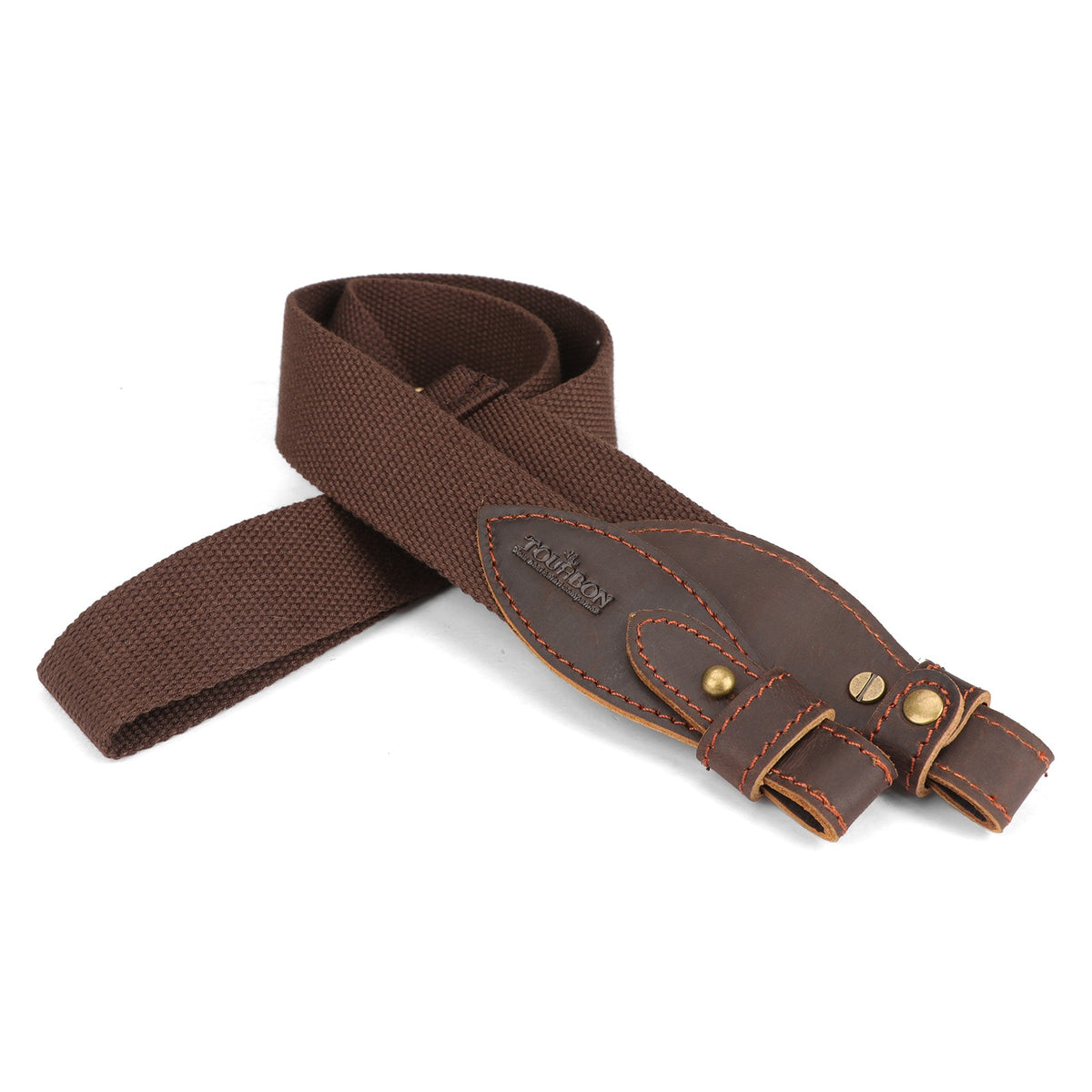 Adjustable Hunting Rifle Sling Webbing Strap with Leather Ends - Universal Fit