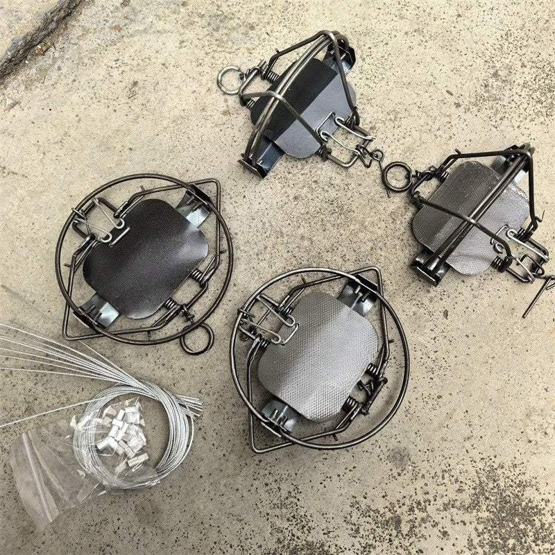 4 Pack 5-1/10 Inch Coil Spring Traps for Mink Muskrat Nutria Rabbit Survival