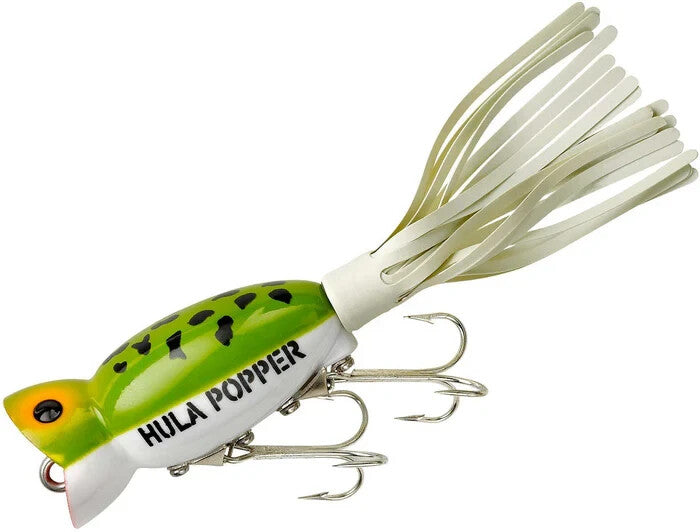 Set of 3 Arbogast Hula Popper 2-Inch Frog White Belly Fishing Lures