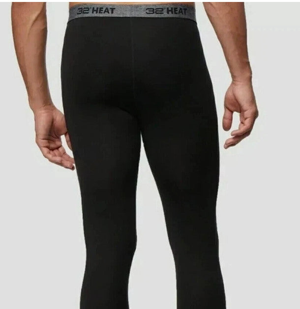 Men's Black Heat Base Layer Pants 2-Pack - Thermal Sportswear Sz S