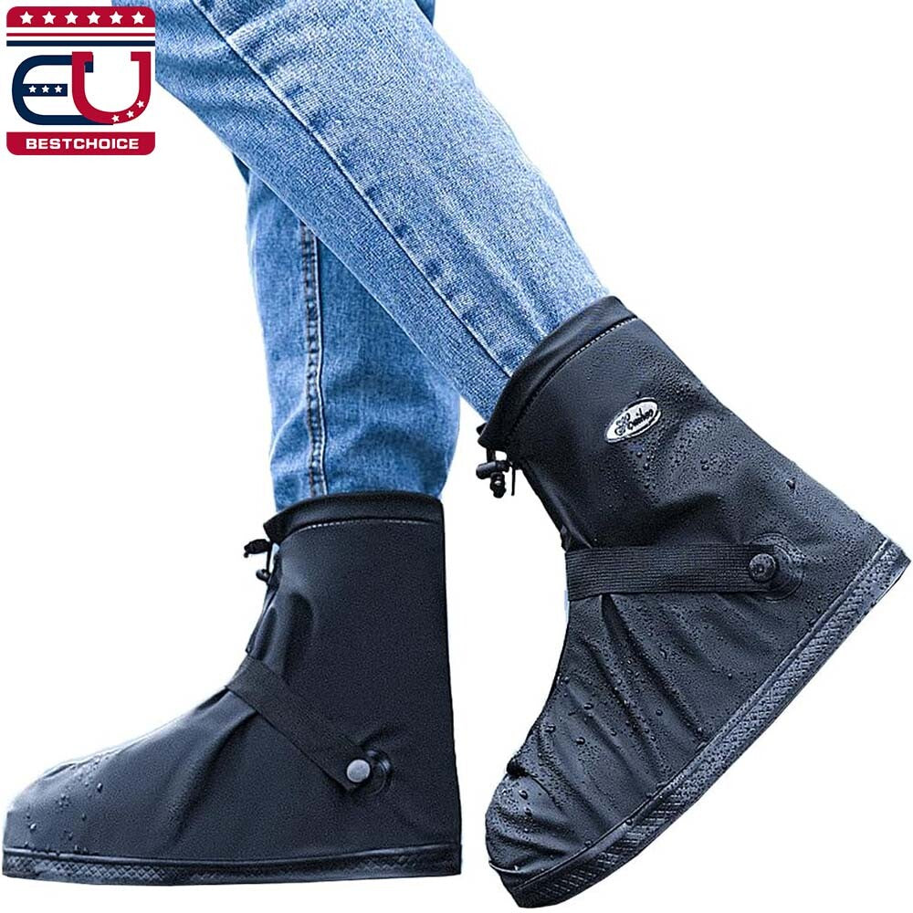 Reusable Waterproof Shoe Covers for Rain Snow Boots - Anti-Slip Rubber Protector