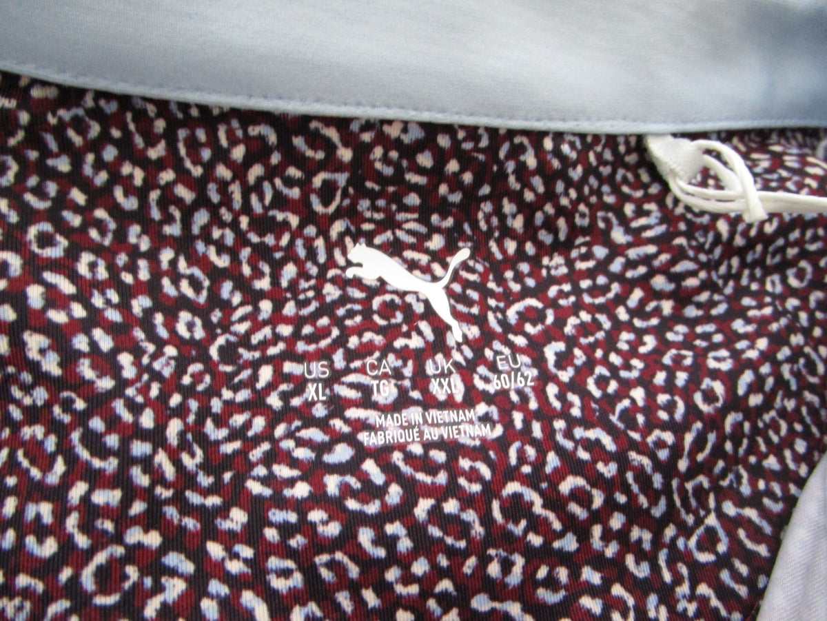 Men's XL Golf Polo Shirt - Puma Mattr Joey Ruby Shimmer Alpine Snow