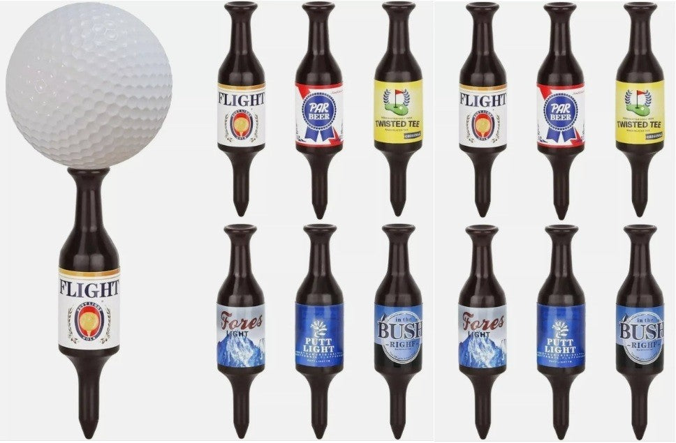 12 Pack Beer Bottle Golf Tees - Handmade Plastic Golf Accessories