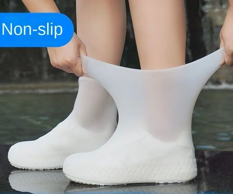 2Pcs Waterproof Silicone Shoe Covers Reusable Rain Boot Protectors Anti Slip Adult