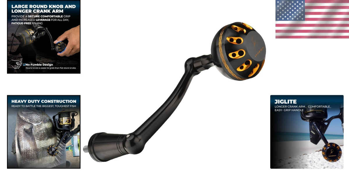 Fishing Reel Handle Upgrade for Penn Battle II/III/IV - Longer Power Crank & Ergonomic Grip