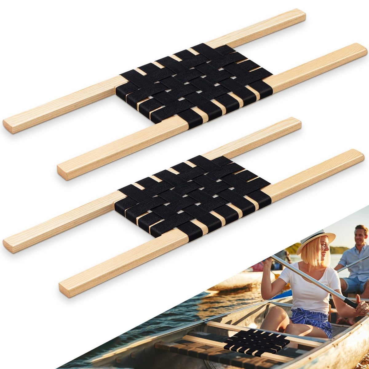 34 Inch Canoe Seats Nylon Webbed Replacement Canoe Hardware Pair