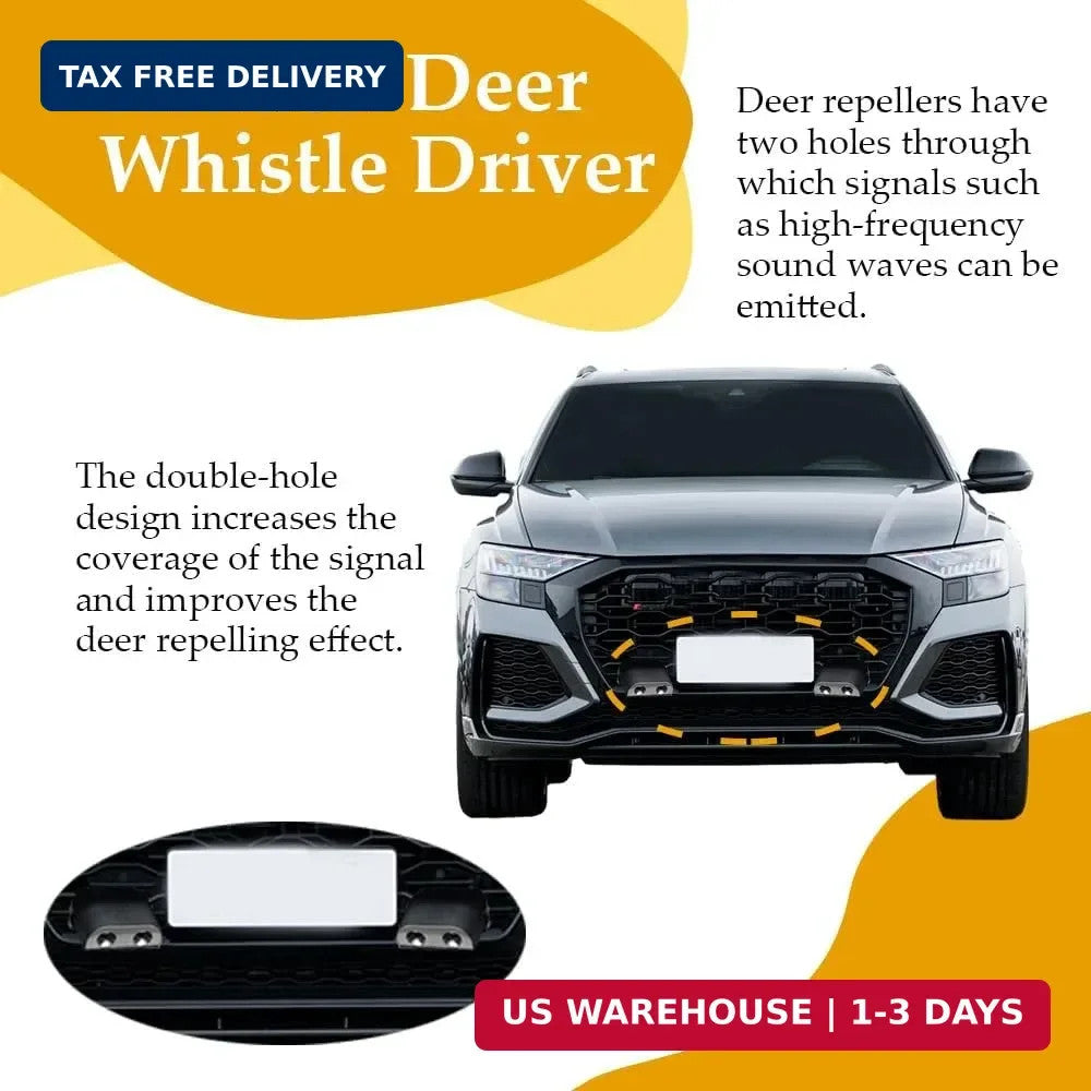 2PCS Ultrasonic Deer Warning Whistles for Vehicle Safety - Animal Alert Devices