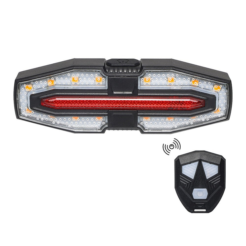 Wireless Bicycle Tail Light with Remote Turn Signal - Waterproof LED Cycling Rear Lamp