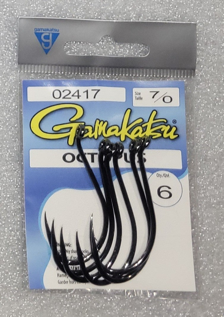 Size 7/0 Octopus Fishing Hooks Pack of 24 - High Carbon Steel, Sharp & Durable