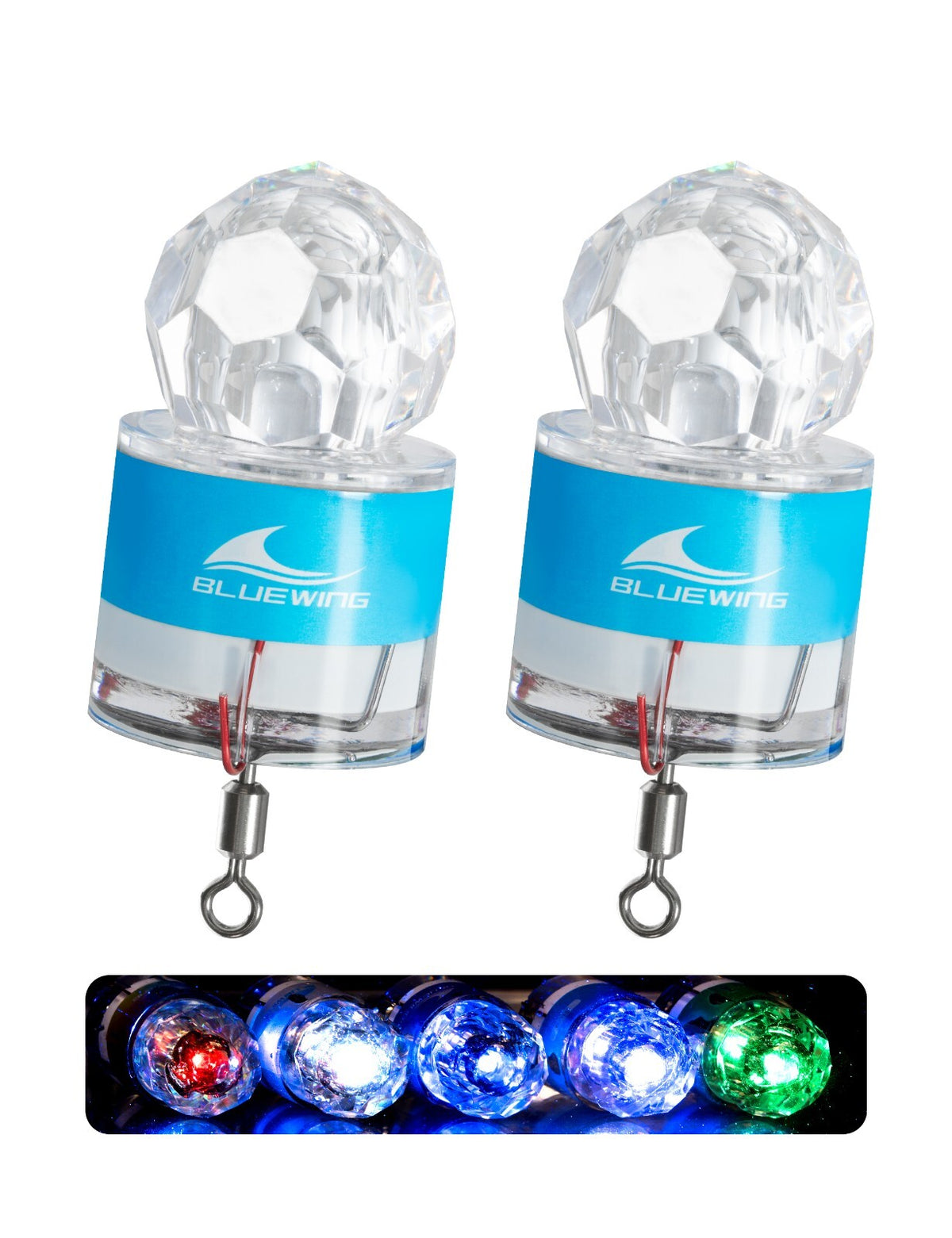 2-Pack Deep Drop Fishing Lights Waterproof LED Submersible Lights for Night Fishing