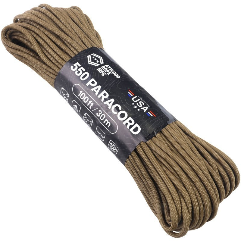550lb Tensile Strength Paracord 100ft Mil Spec Nylon Cord USA Made