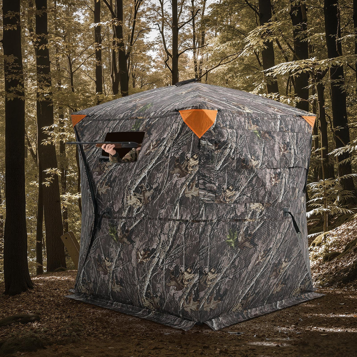 270° See-Through Hunting Blind for 1-3 People - Ground Concealment Shelter